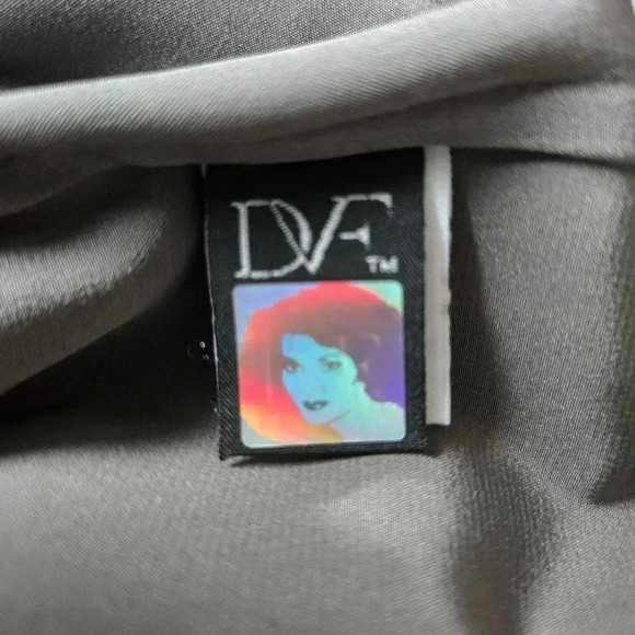 Diane Von Furstenberg Taya Women Silk Dress Steel Gray Size 2 #063 - Picture 9 of 10